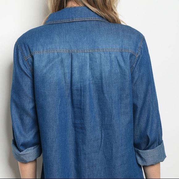 LAST1️⃣//BLUE DENIM SHIRT DRESS - Picture 4 of 5